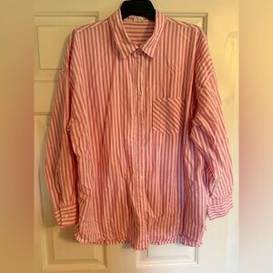 Cotton On Pink and White Casual Shirt